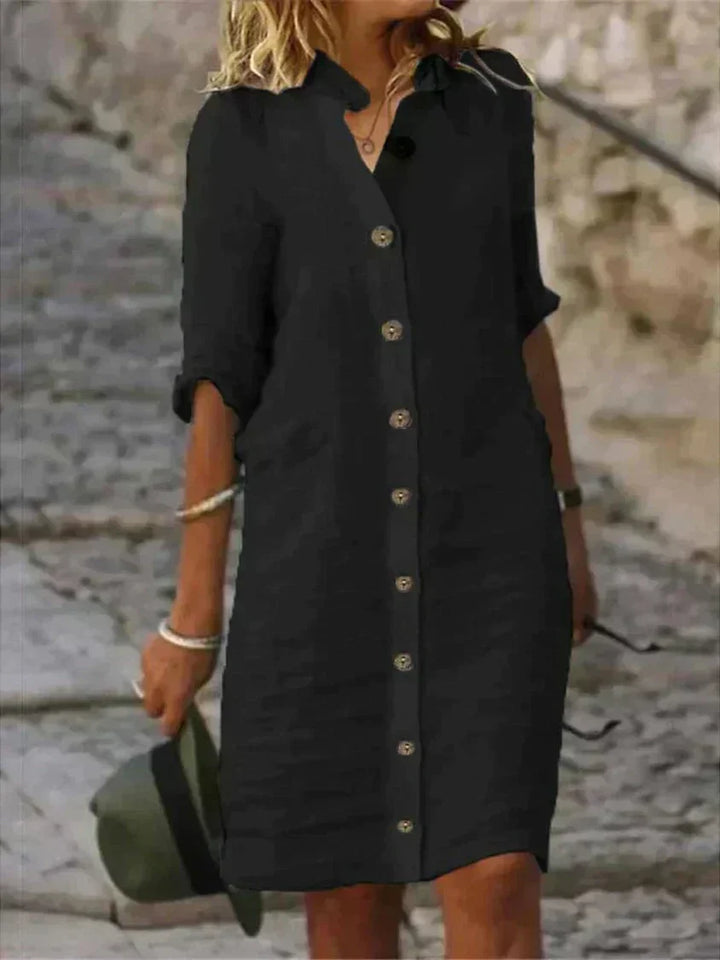Loes -Classic Summer Midi Dress - Elena Harper