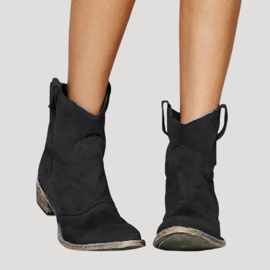 Women's Slip-On Block Heel Ankle Boots