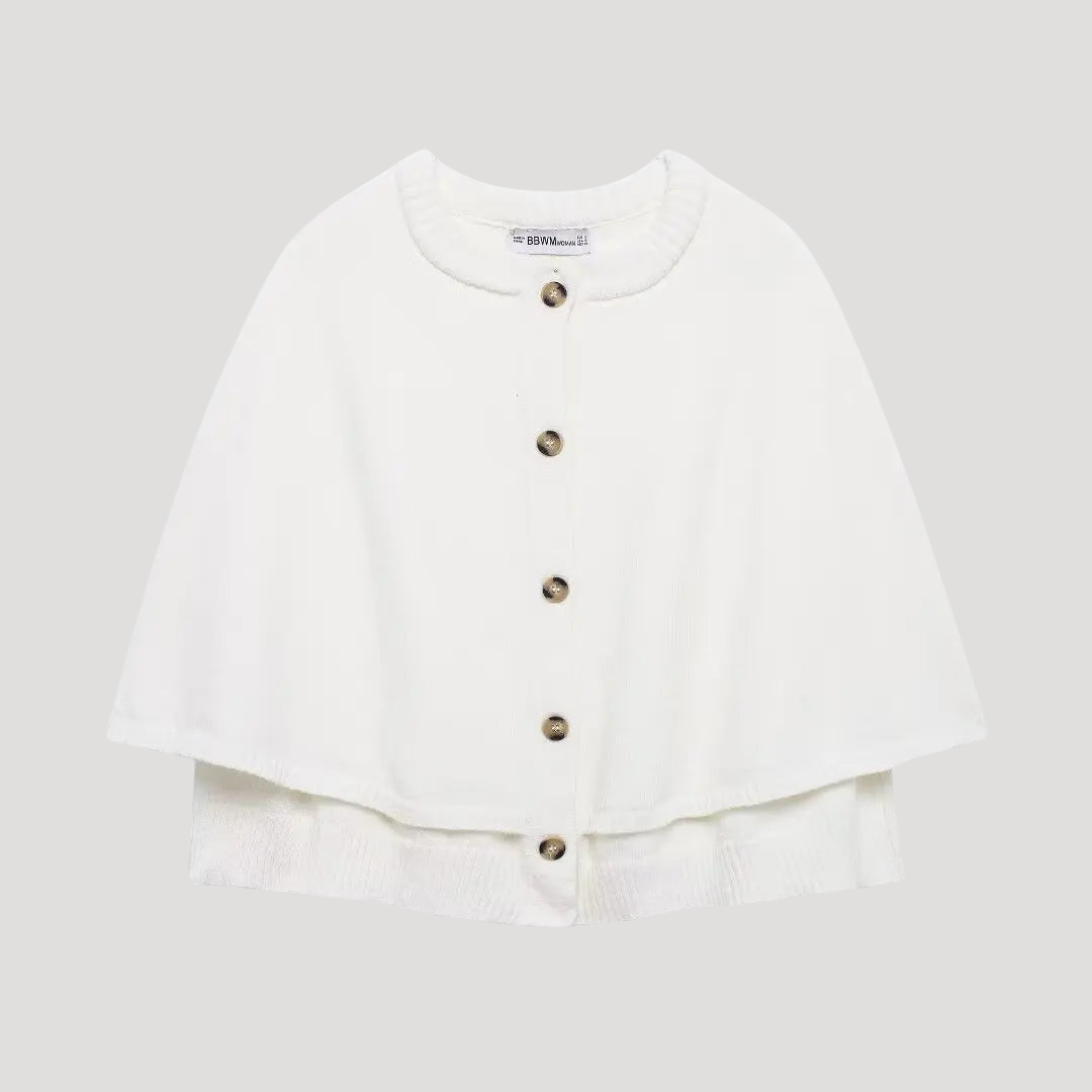 Buttoned Women's Cardigan Cape