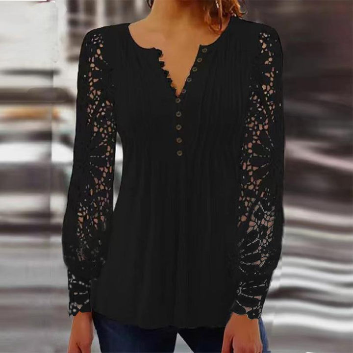Yara – Blouse with Lace Sleeves
