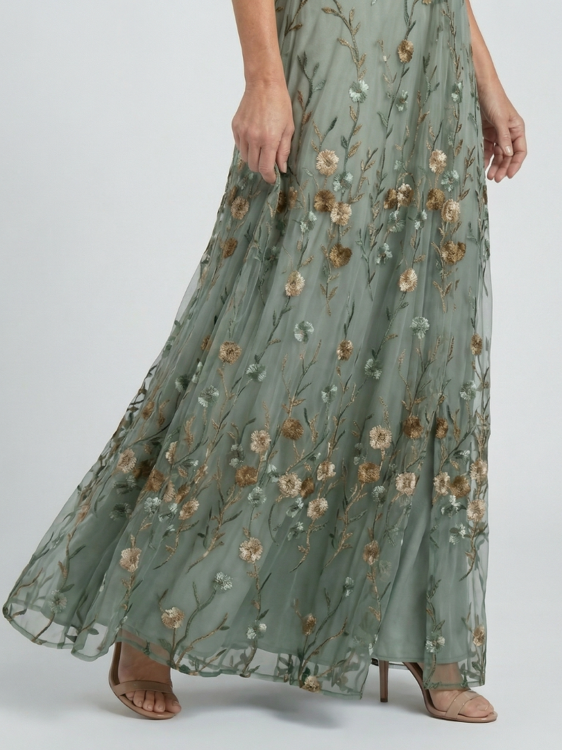 CHIC CHIFFON MIDI DRESS FOR WOMEN