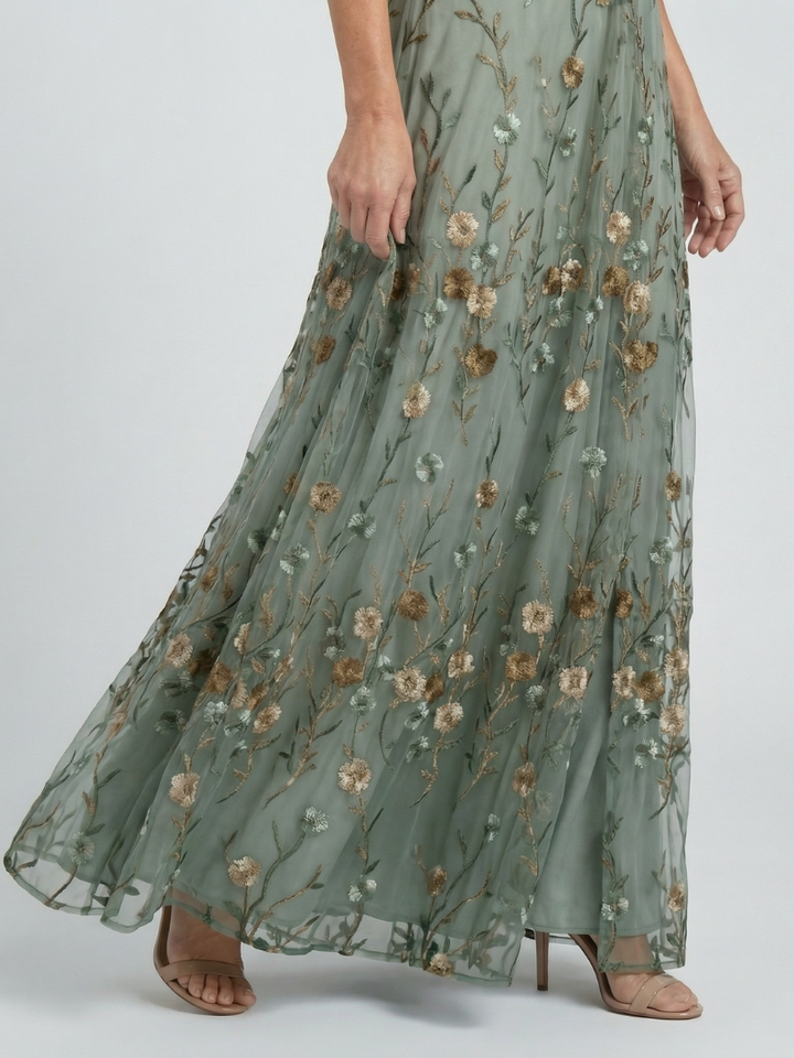 CHIC CHIFFON MIDI DRESS FOR WOMEN