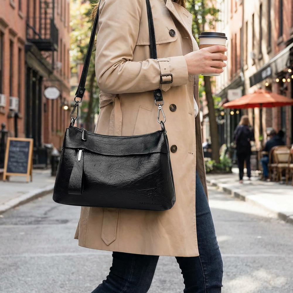 Carria Soft Leather Crossbody With 3 Compartments - Elena Harper