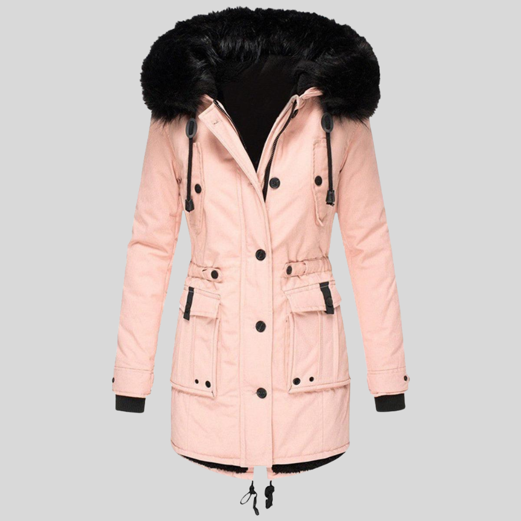 Women’s Winter Hooded Coat Functional Layer with Pockets, view 4 - Elena Harper