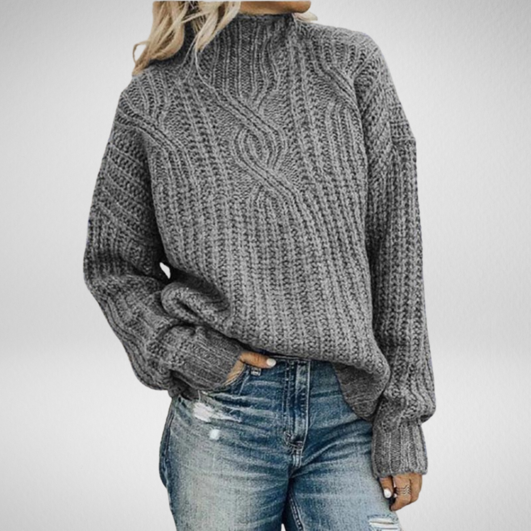 Anna Elegant Cable-Knit Sweater - Elena Harper