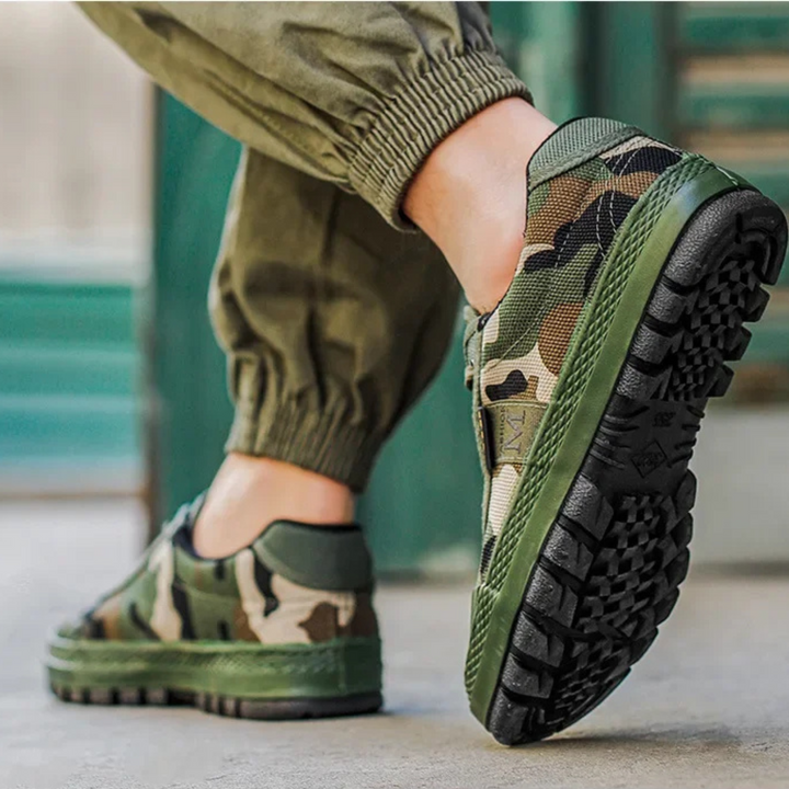Liberato Resistant Camouflage Sneakers, view 2 - Elena Harper