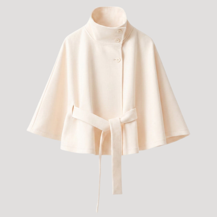 Women's Cape Coat with High Collar