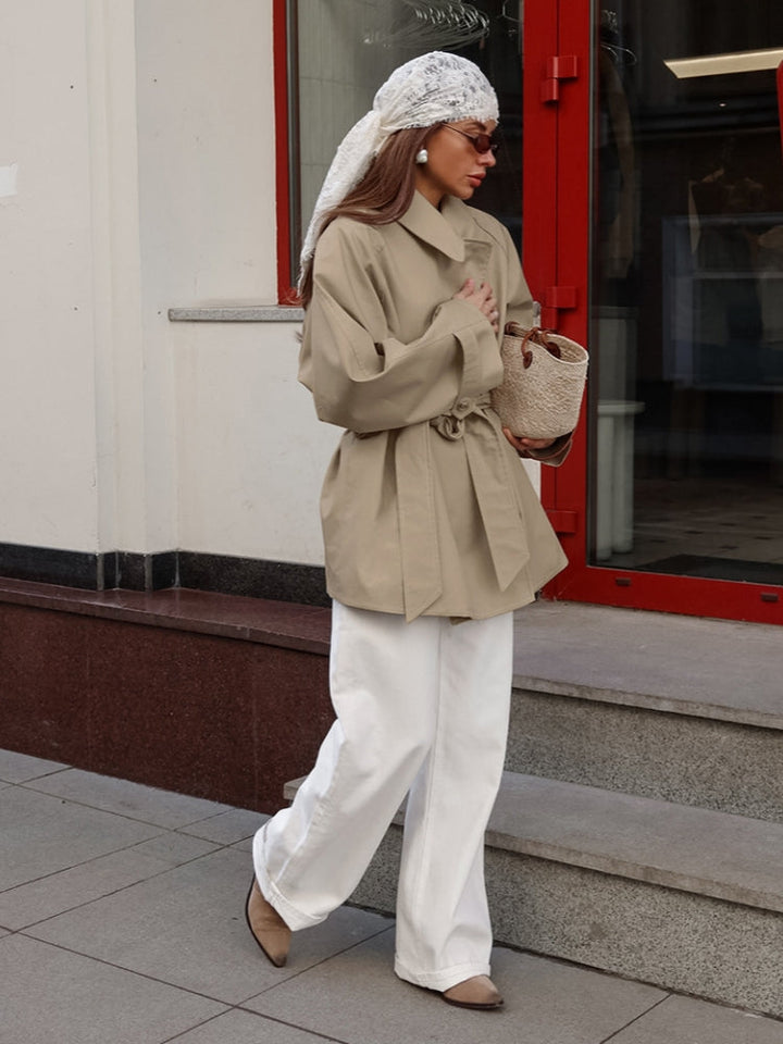 Mid-Length Belted Coat, view 2 - Elena Harper