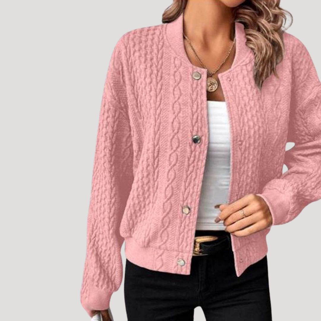 Women's Buttoned Cable Knit Cardigan