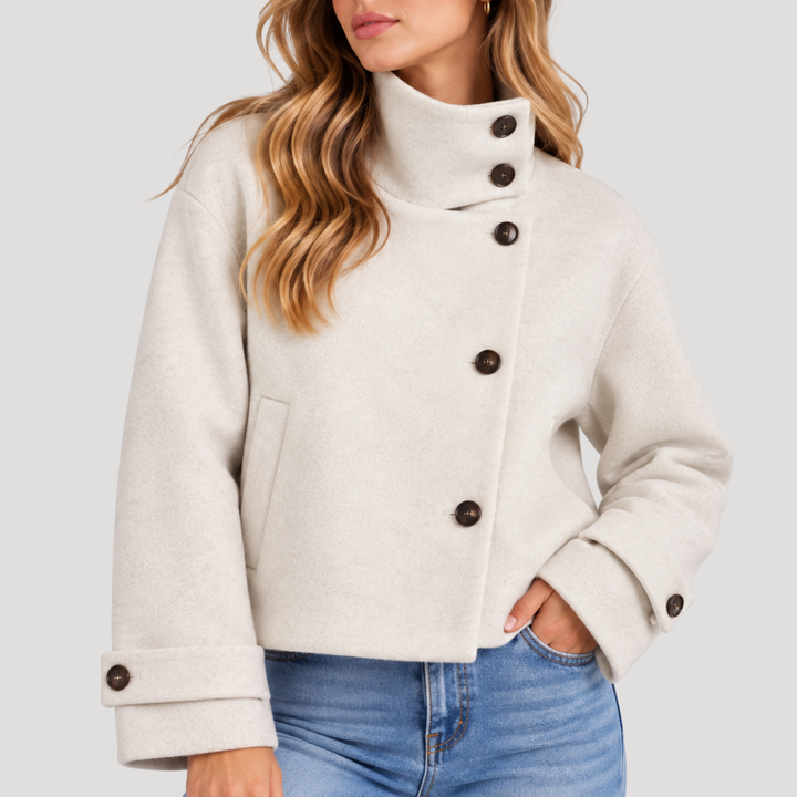 Short Women's Jacket with High Collar