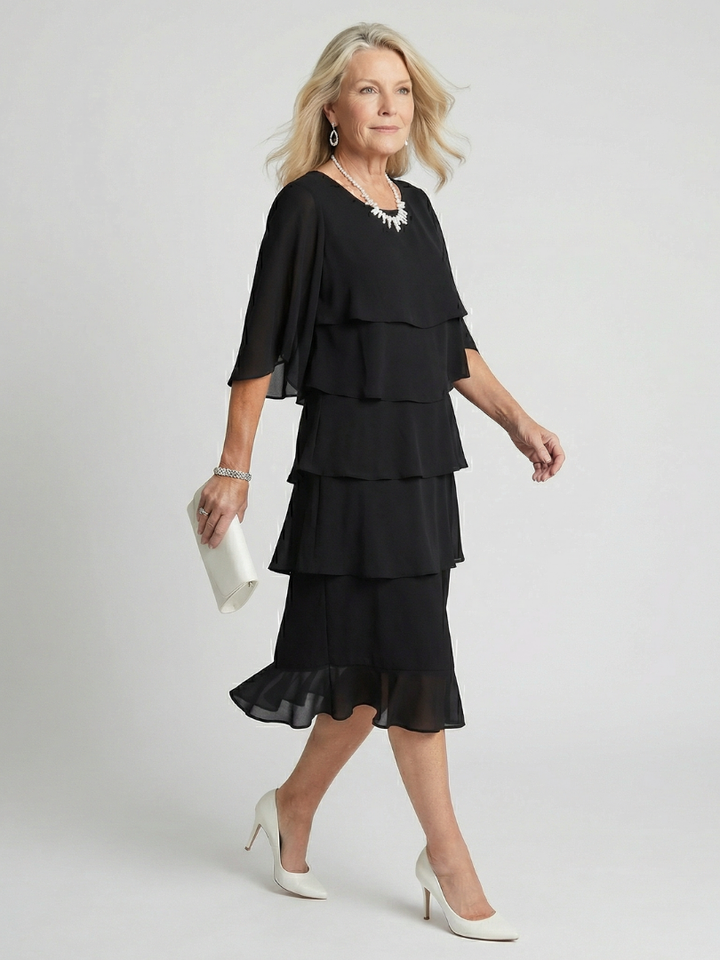 Brent Layered Tier Midi Dress - Elena Harper