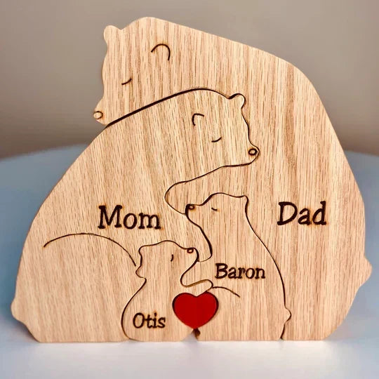 Cubunity Personalized Wooden Bears Family Puzzle - Elena Harper