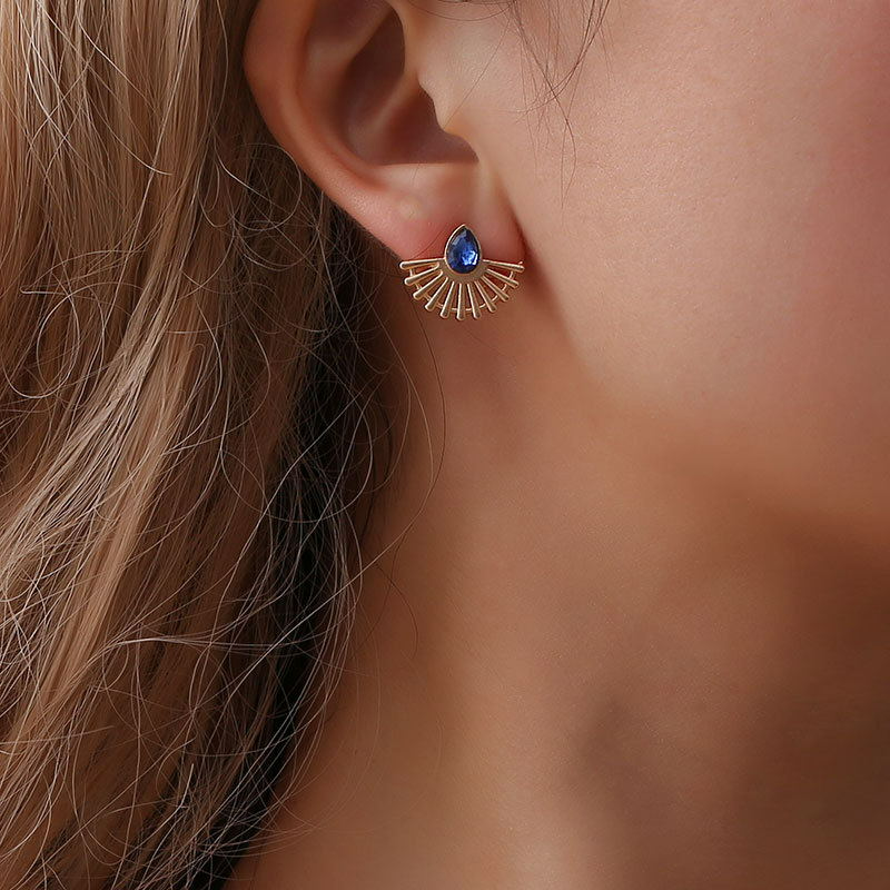 Art Deco Fan Earrings Boho Jewelry - Elena Harper