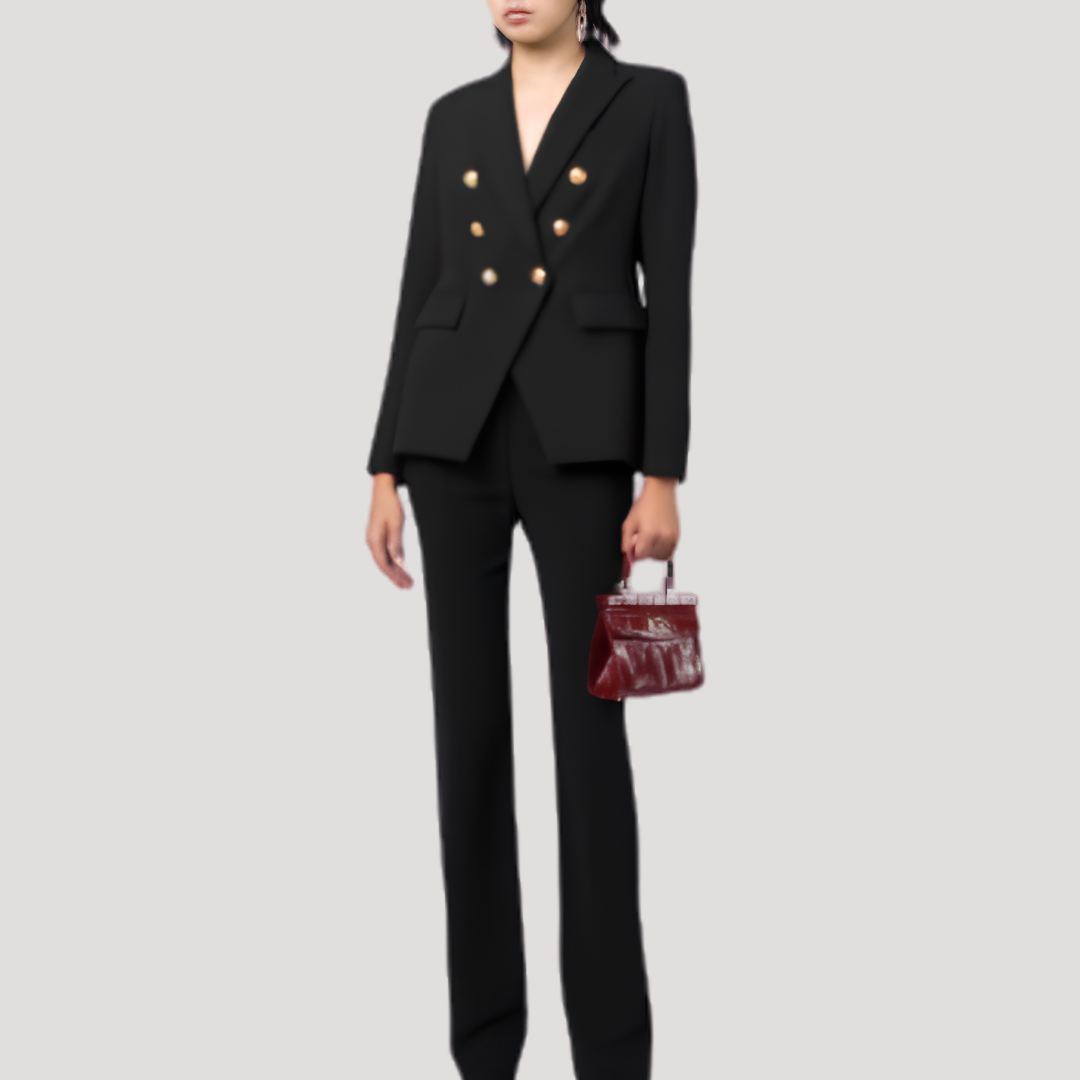 Elegant Double-Breasted Women's Blazer