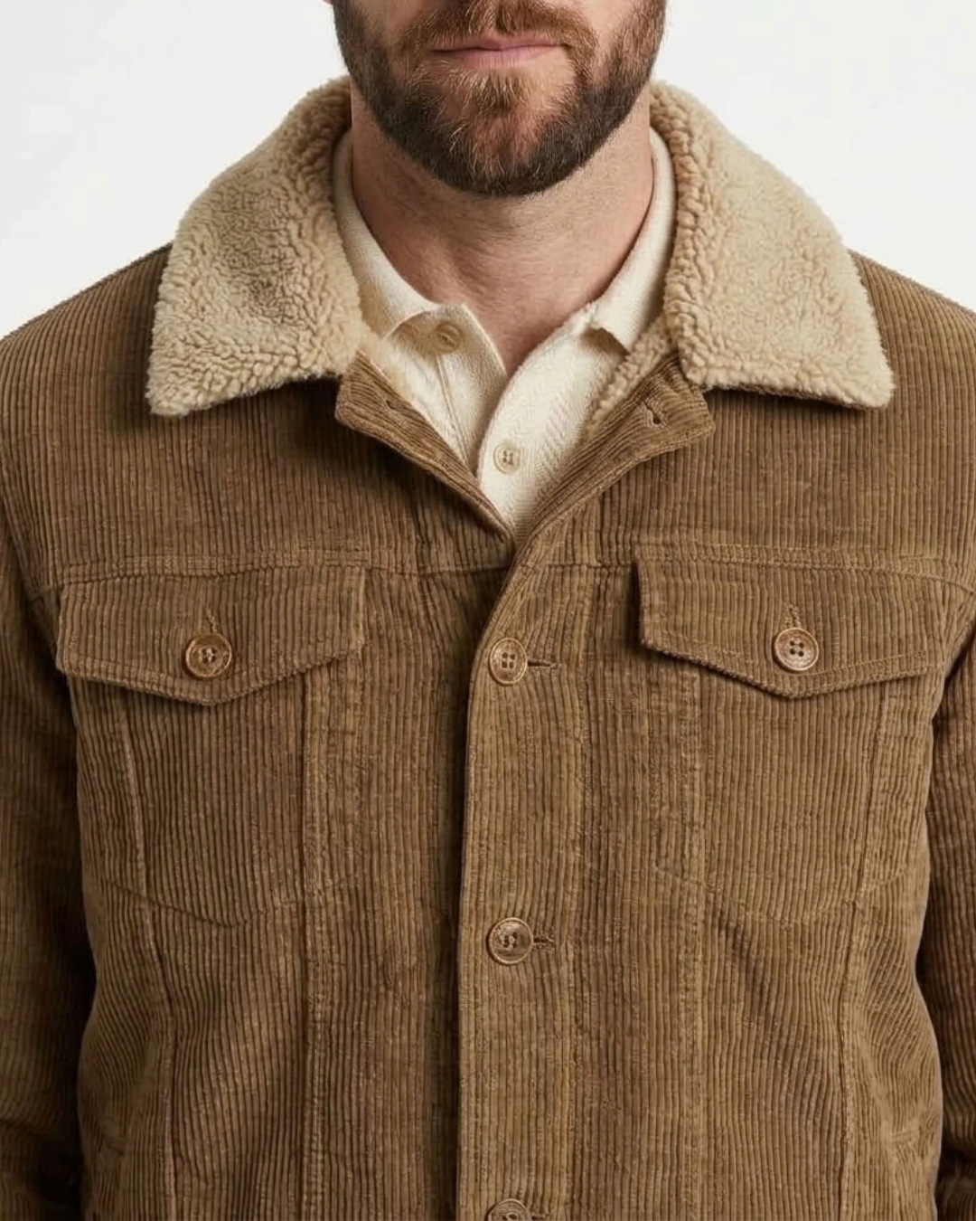 Fine-Ribbed Padded Jacket For Men