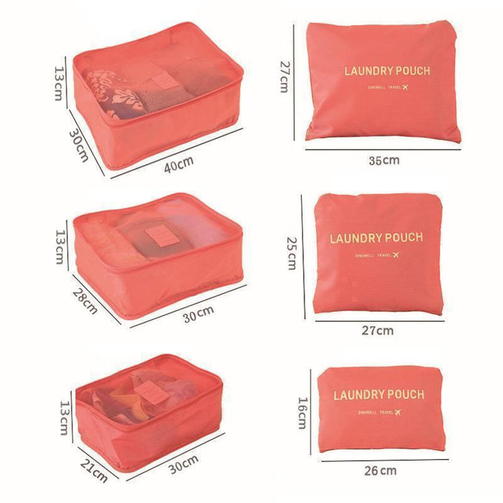 6-Piece Travel Set Storage Cubes for Clothing and Accessories, view 6 - Elena Harper