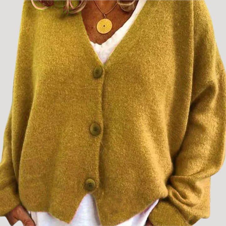 Women's Buttoned Casual Fit Cardigan