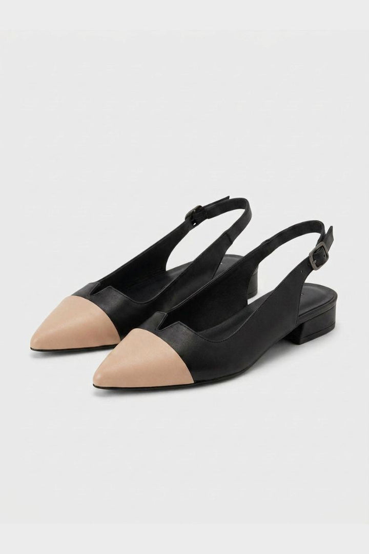 Women's Pointed Slingback Pumps | Two-Tone Front