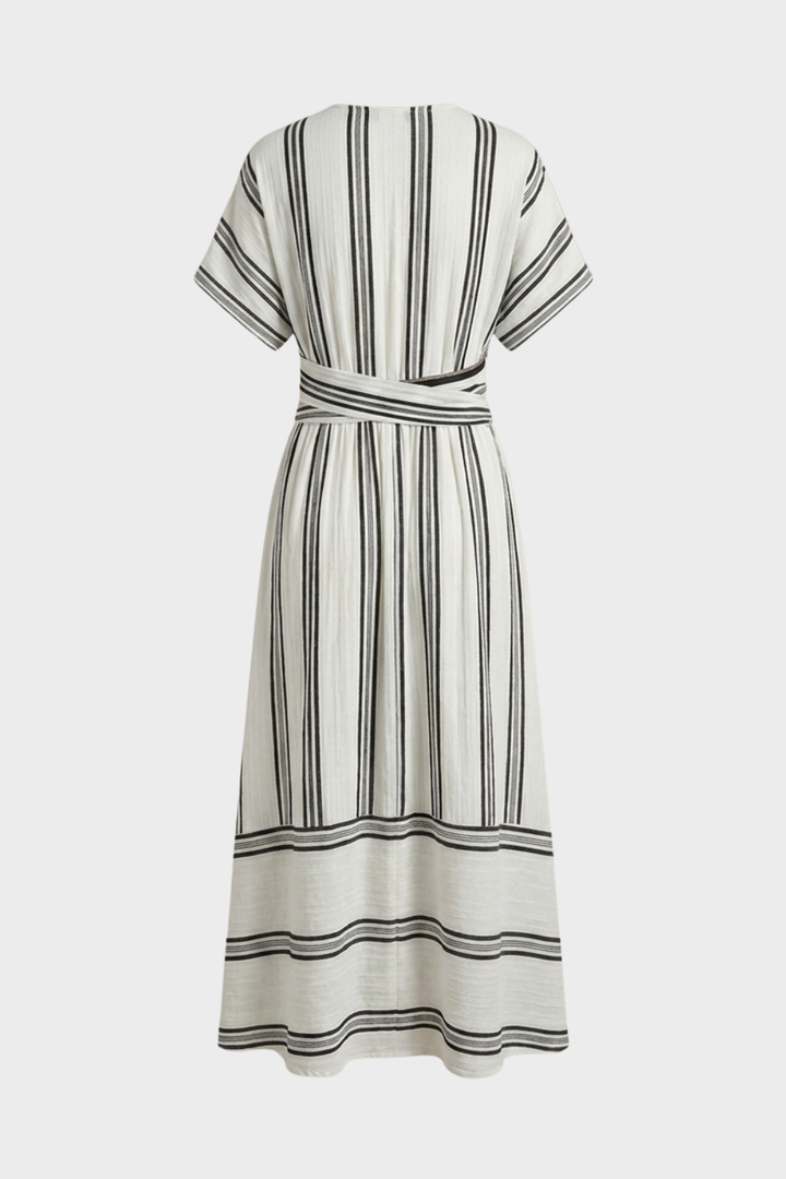 Women's Striped Wrap Dress | Maxi