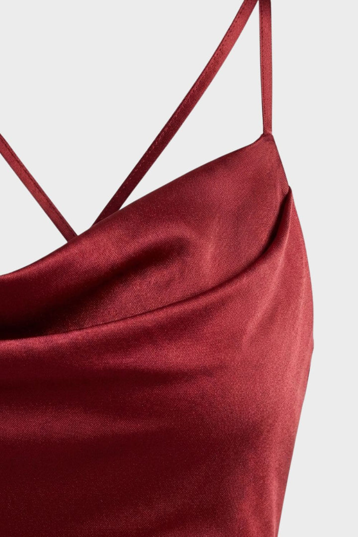 Women's Satin Evening Dress | Slit
