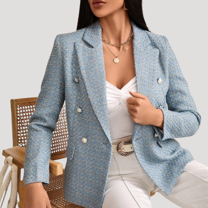 Women's Double-Breasted Tweed Blazer