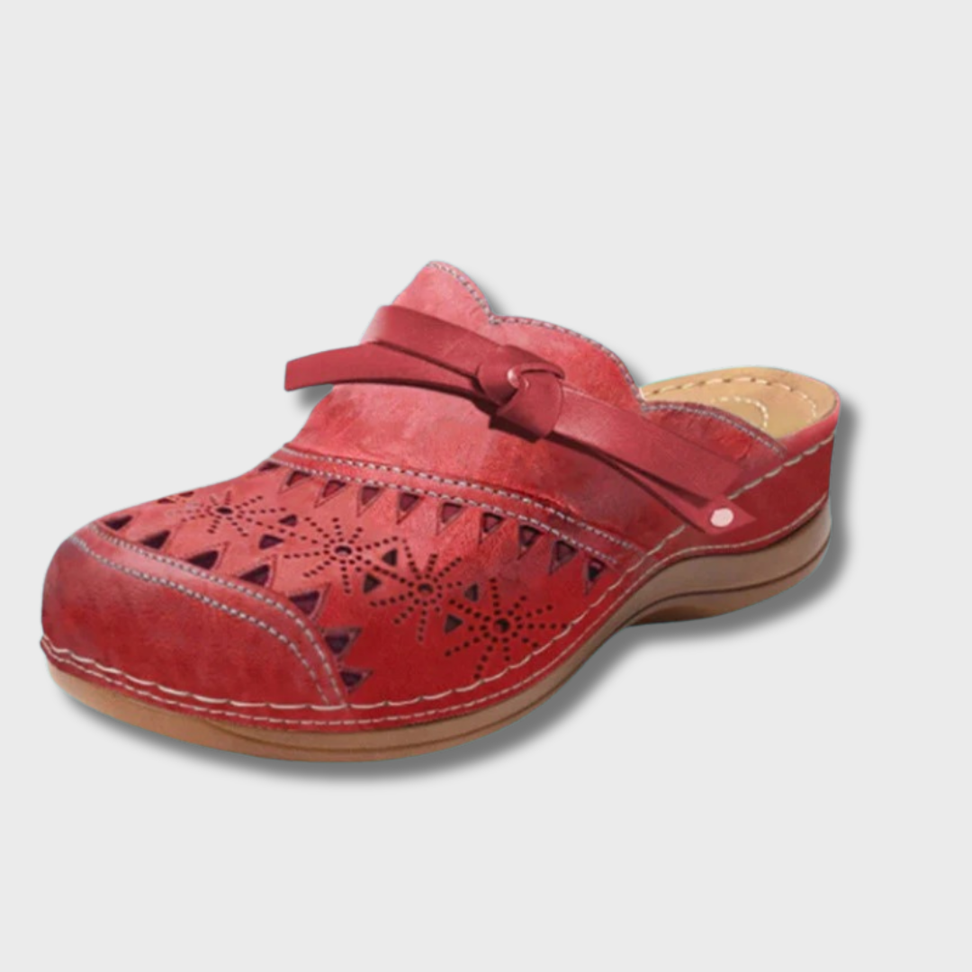 Nicolina Flat orthopedic mules with cut-out design, view 2 - Elena Harper