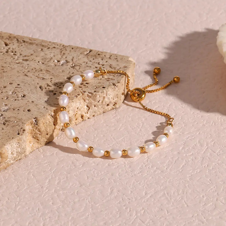 Women's Elegant Pearl and Gold Bracelet