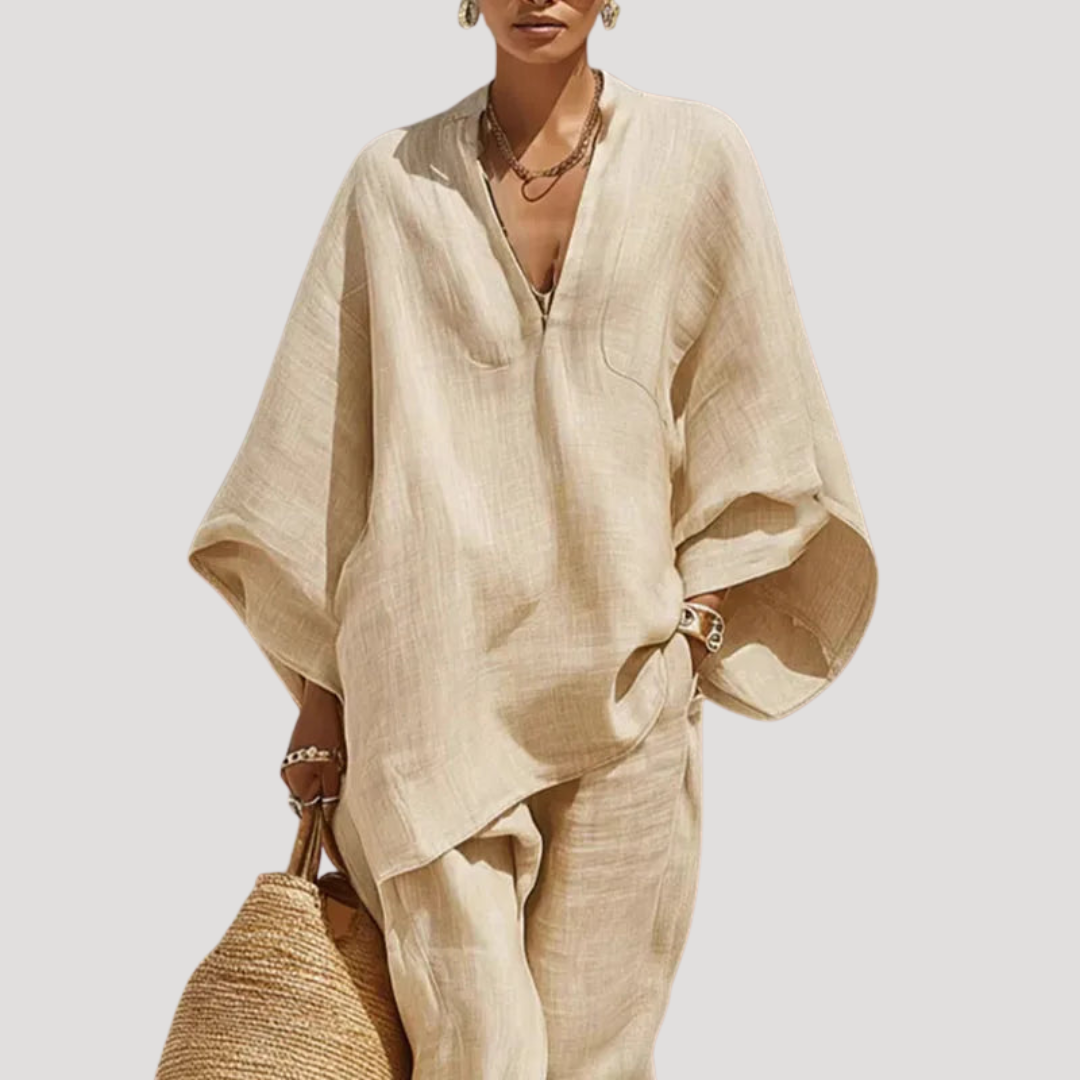 Women’s Two-Piece Linen Pants Set Bohemian