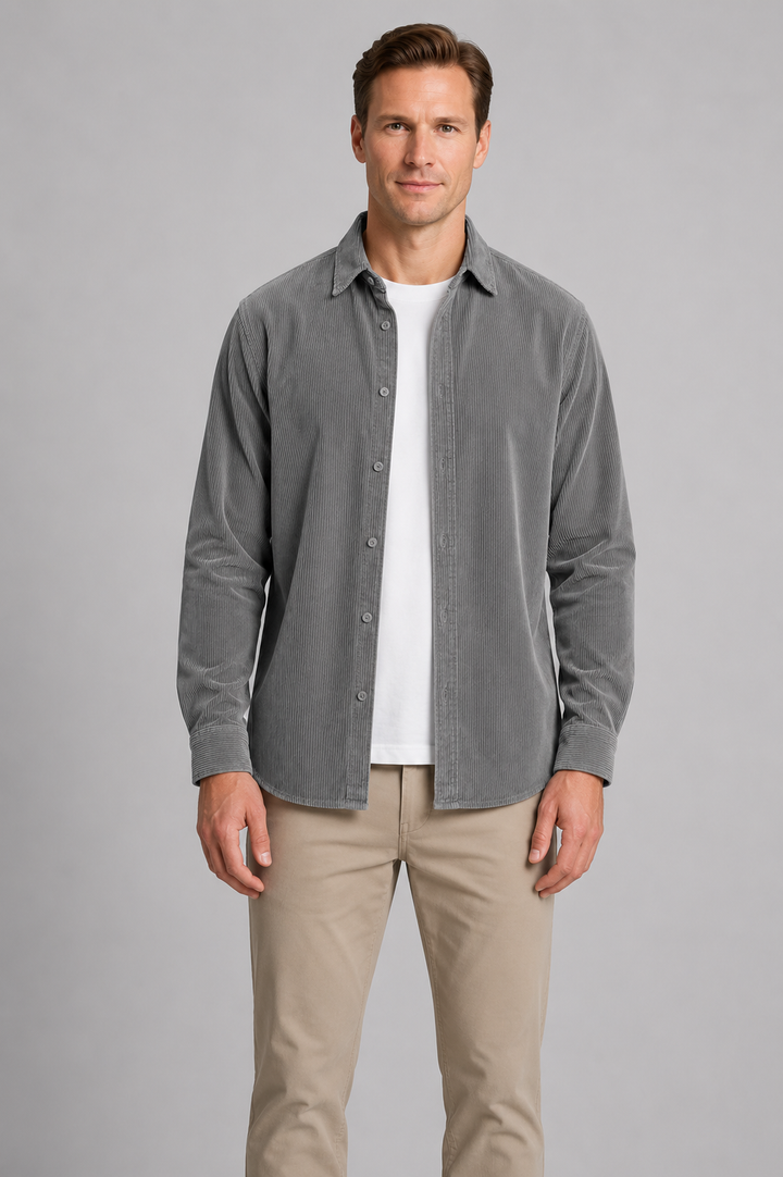 Harrington Oxford | Long Sleeves Corduroy Button Shirt For Men
