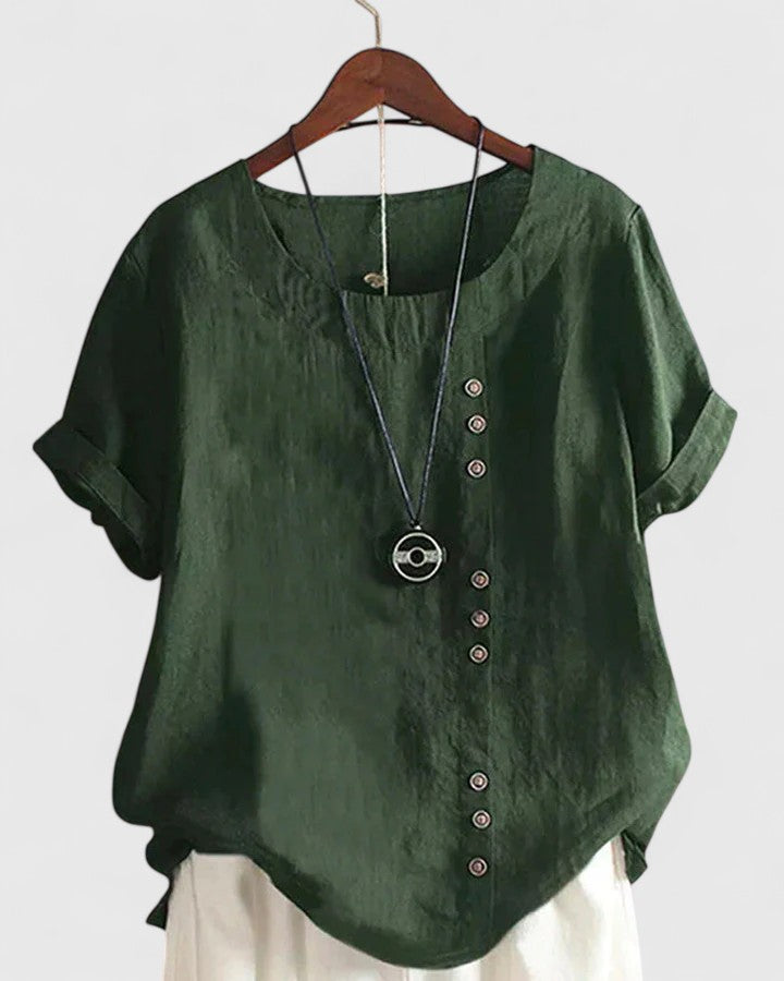 Elisavie Comfortable Short Sleeve Blouse - Elena Harper