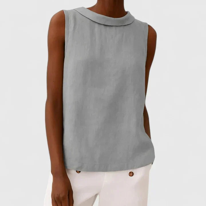 Anastine Elegant Top with Roll Collar - Elena Harper