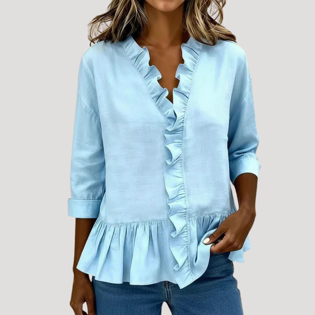 Women's Long Sleeve Ruffled Blouse Bohemian