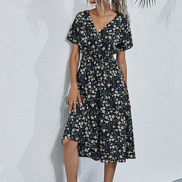 KELLY – BLOSSOM WRAP MIDI DRESS