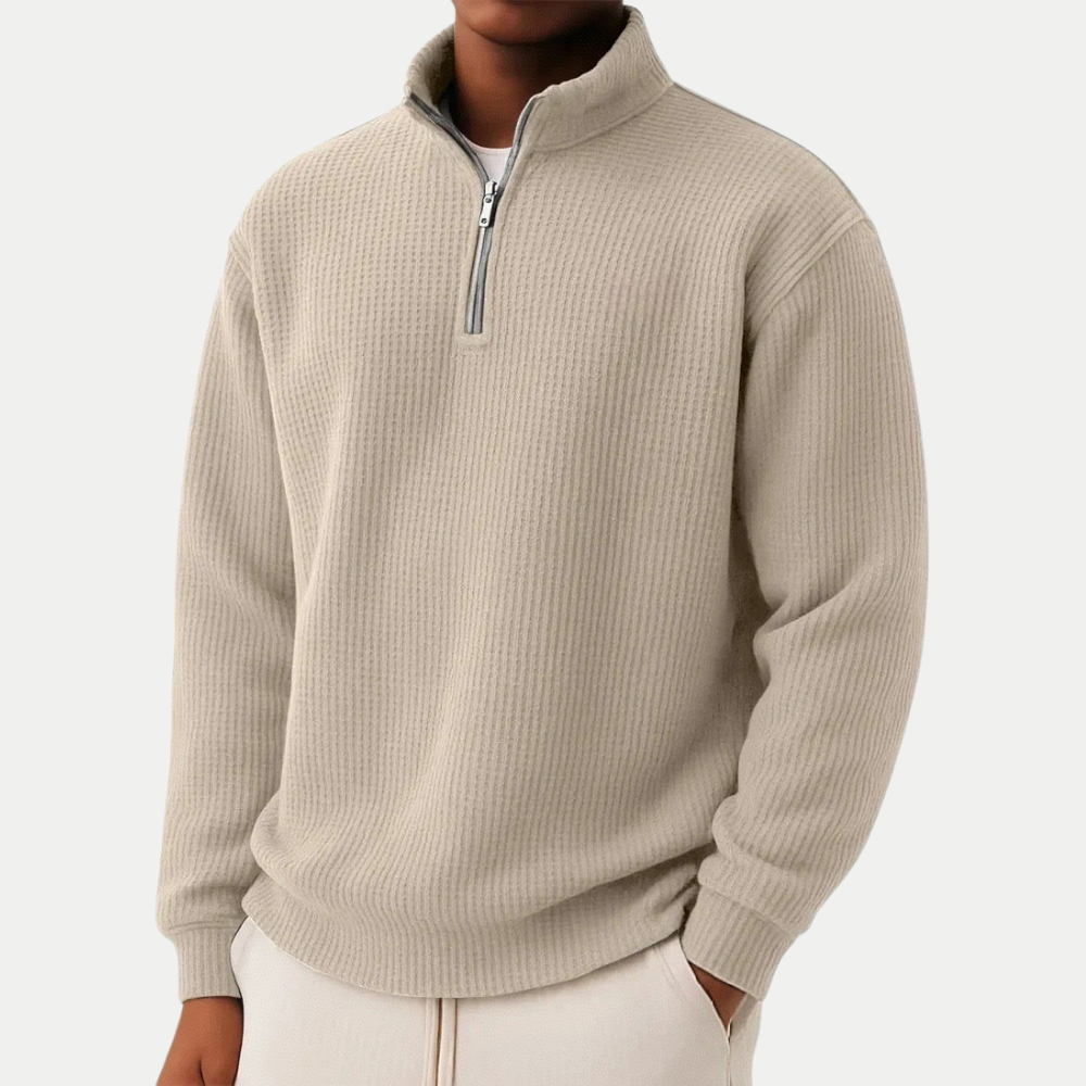 LAURENT MONACO | CREW NECK SWEATER WITH ZIPPER FOR MEN