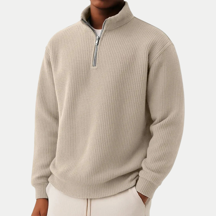 LAURENT MONACO | CREW NECK SWEATER WITH ZIPPER FOR MEN