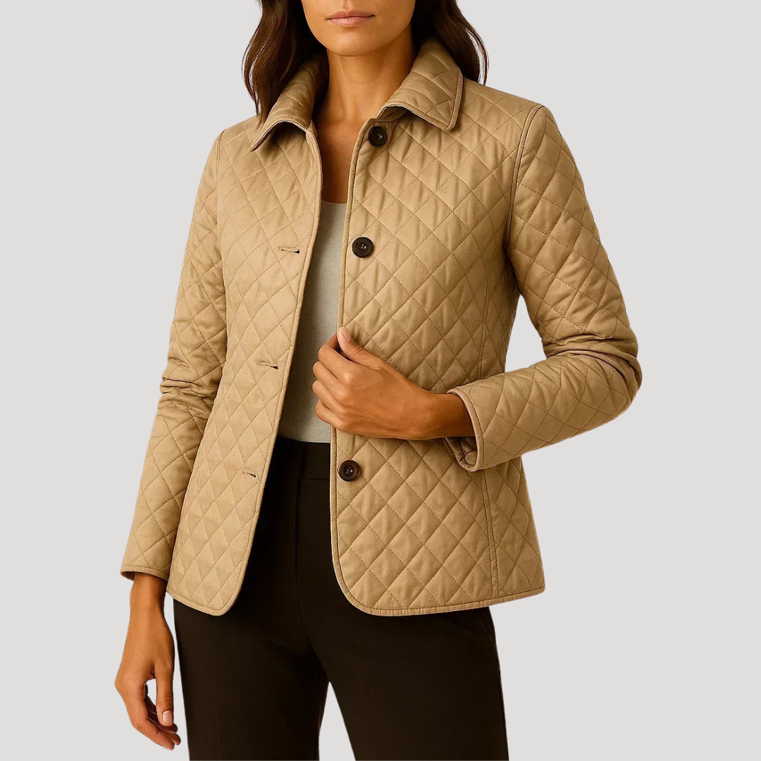 Women's Fitted Quilted Buttoned Jacket