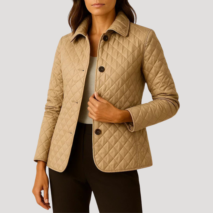 Women's Fitted Quilted Buttoned Jacket