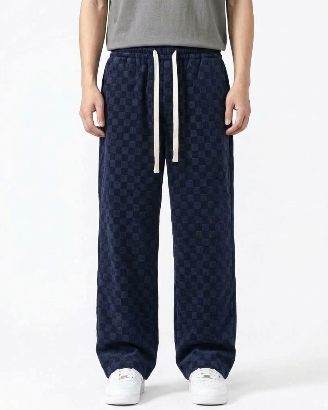 Checkered Relaxed Lounge Sweatpants For Men