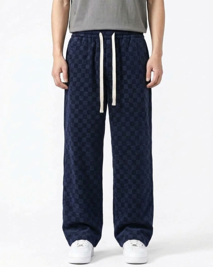 Checkered Relaxed Lounge Sweatpants For Men