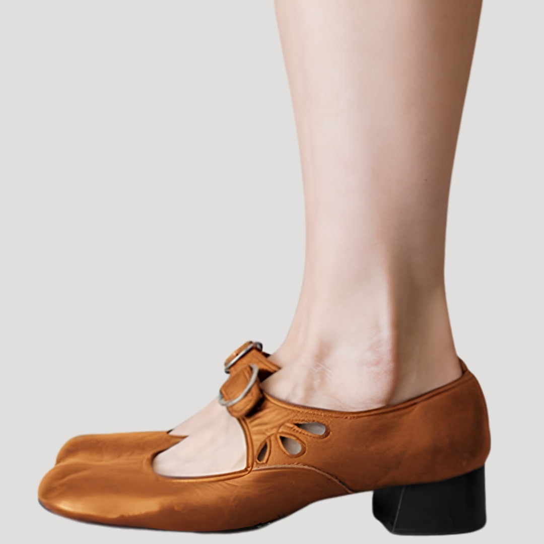 Chic Retro Ballerina with Buckle