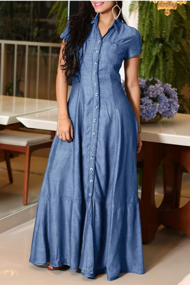 Bonnie Long Denim Dress - Elena Harper