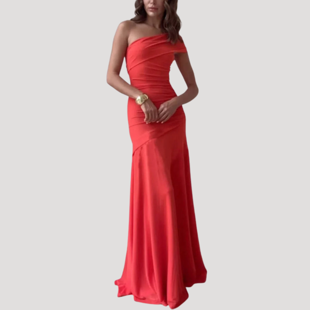 Long Evening Dress for Women with One Shoulder