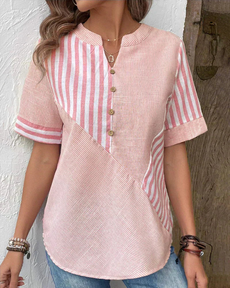 Sandra Classic Striped Top - Elena Harper