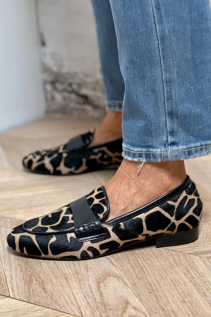 Animal Print Loafer with Elegant Detail - Elena Harper