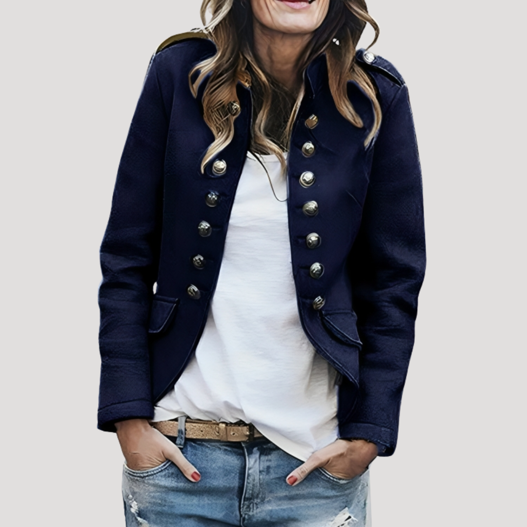 Women's Fitted Jacket with Decorative Buttons