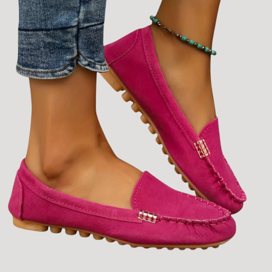 Casual Women’s Flat Shoes with Visible Stitching