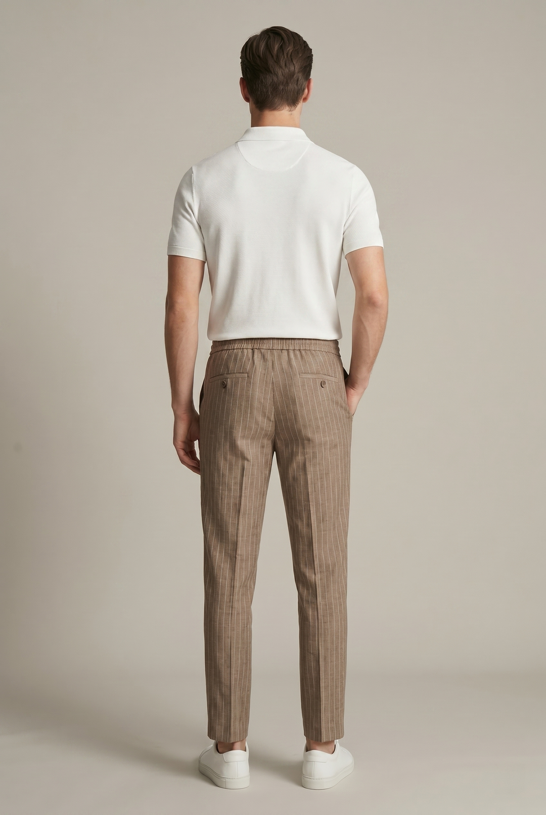 Men's Vertical Pinstripe Tapered Trousers - Smart Casual
