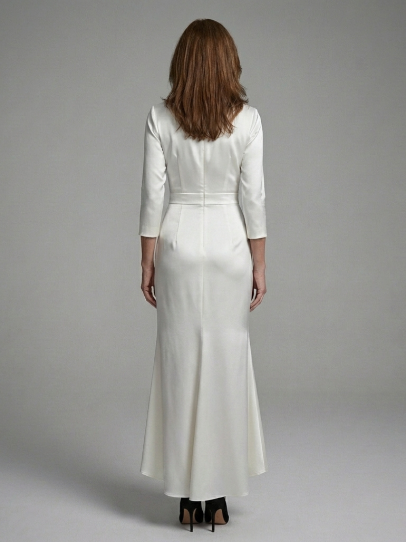 Celestine Long Sleeve Wrap High Low Midi Dress - Elena Harper