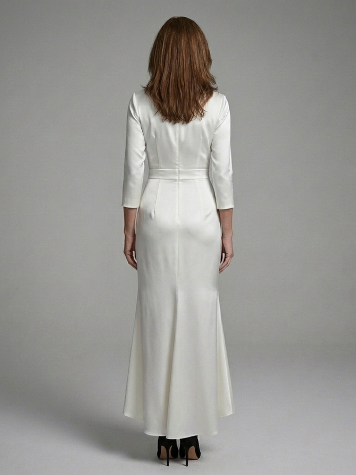Celestine Long Sleeve Wrap High Low Midi Dress - Elena Harper