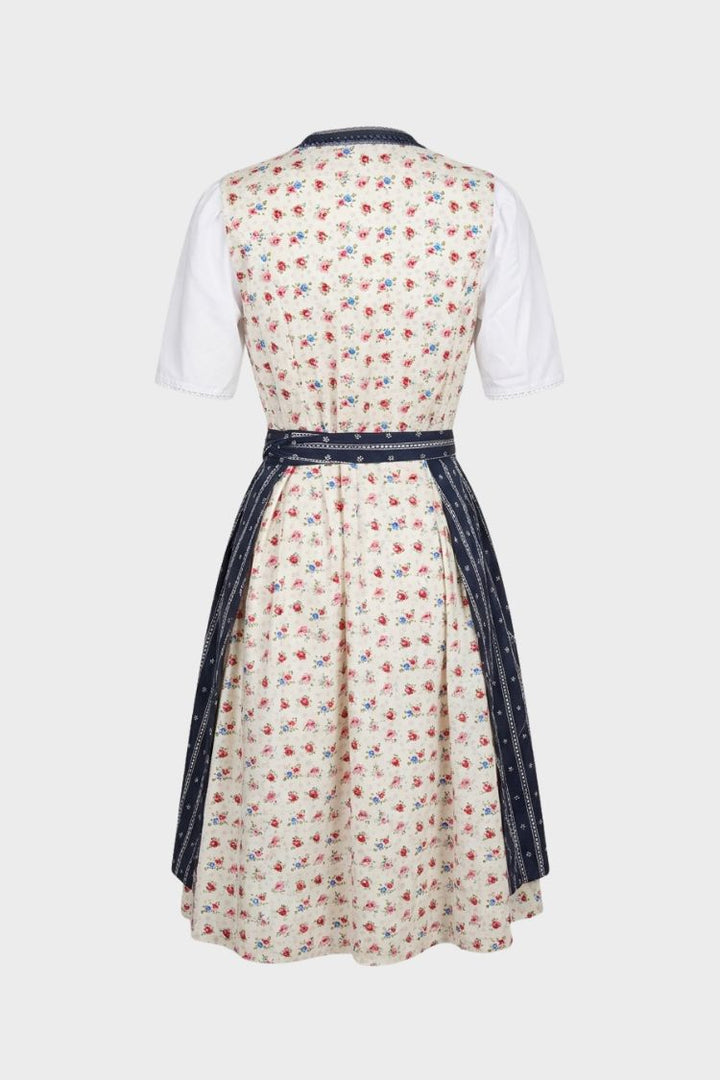 Women's Dirndl Midi Dress | Decorative Front Lacing & Flared Skirt